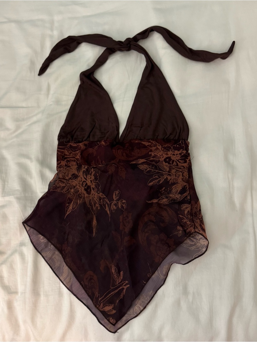 Urban Outfitters Silence and Noise Purple Burgundy Floral Halter Top S